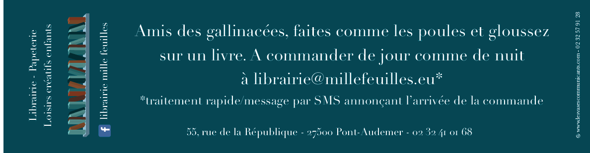 Marque-page de la librairie Mille Feuilles