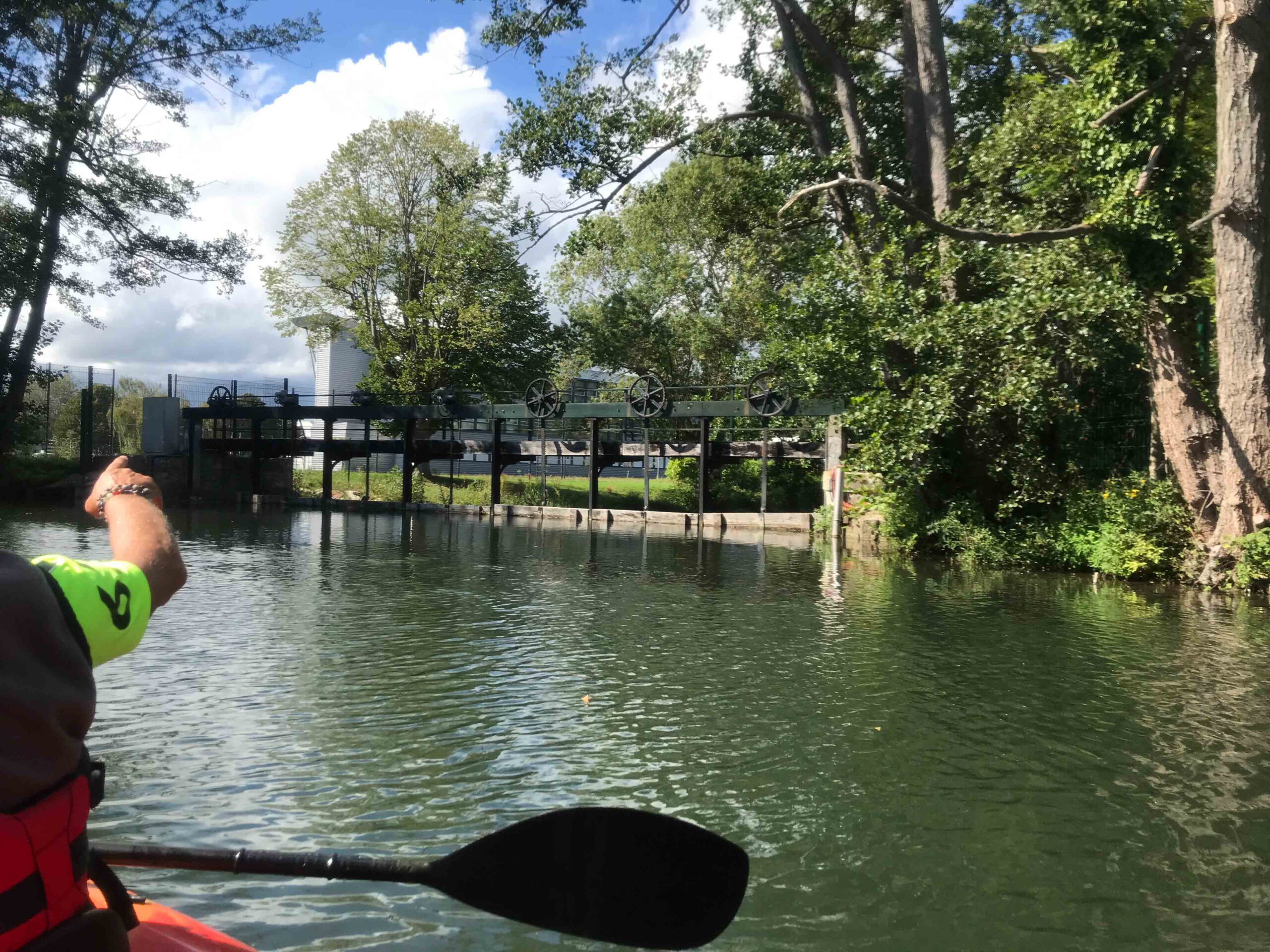 Prise de vue lors du parcours kayak des Castors rislois à Pont-Audemer